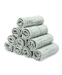 Comfy Cubs Muslin Washcloths, Pack of 10 with Gift Box