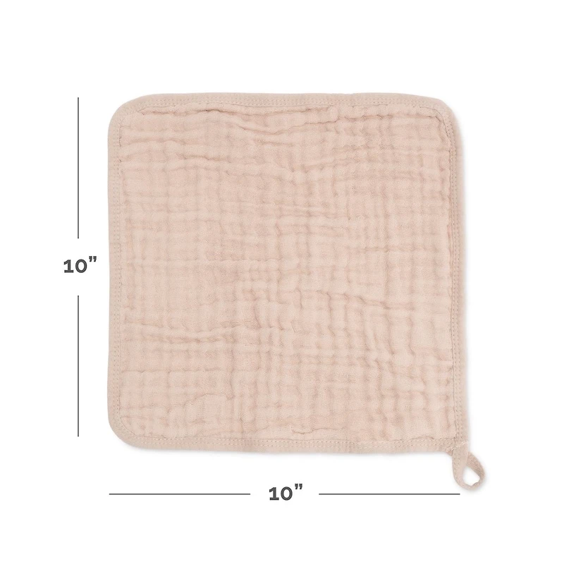 Comfy Cubs Muslin Washcloths, Pack of 10 with Gift Box