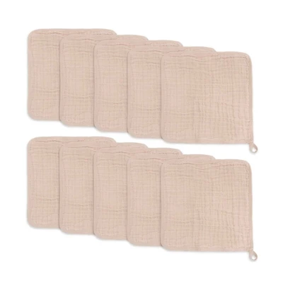 Comfy Cubs Muslin Washcloths, Pack of 10 with Gift Box