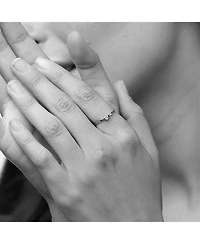 Thin Crystal Solitaire Ring, Lightweight Essential, Minimalist Band