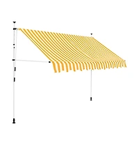 Manual Retractable Awning 98.4" Orange and White Stripes