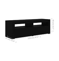 Tv Stand with Led Lights Black 47.2"x13.8"x15.7"