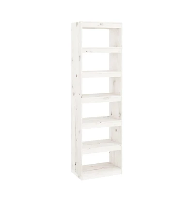 Book Cabinet/Room Divider White 23.6"x11.8"x78.5" Solid Wood Pine