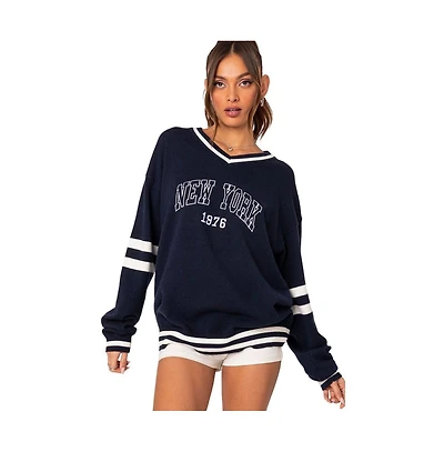 Edikted Women's 90s New York oversized sweater