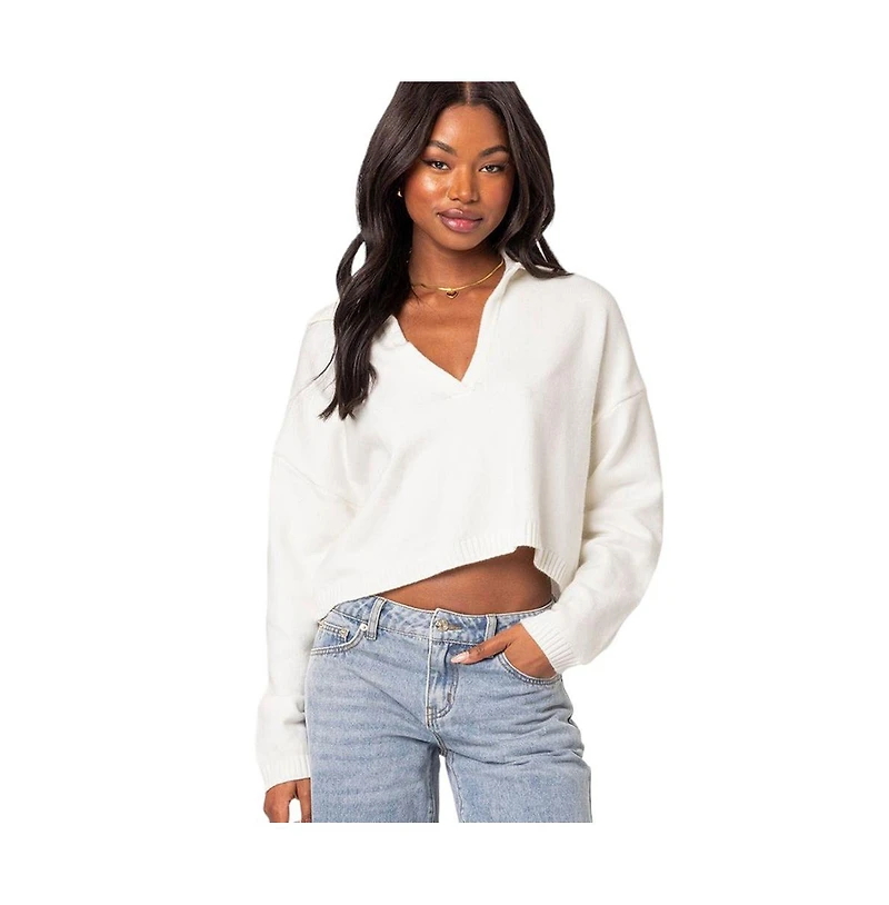 Edikted Women's Marcie oversize cropped sweater