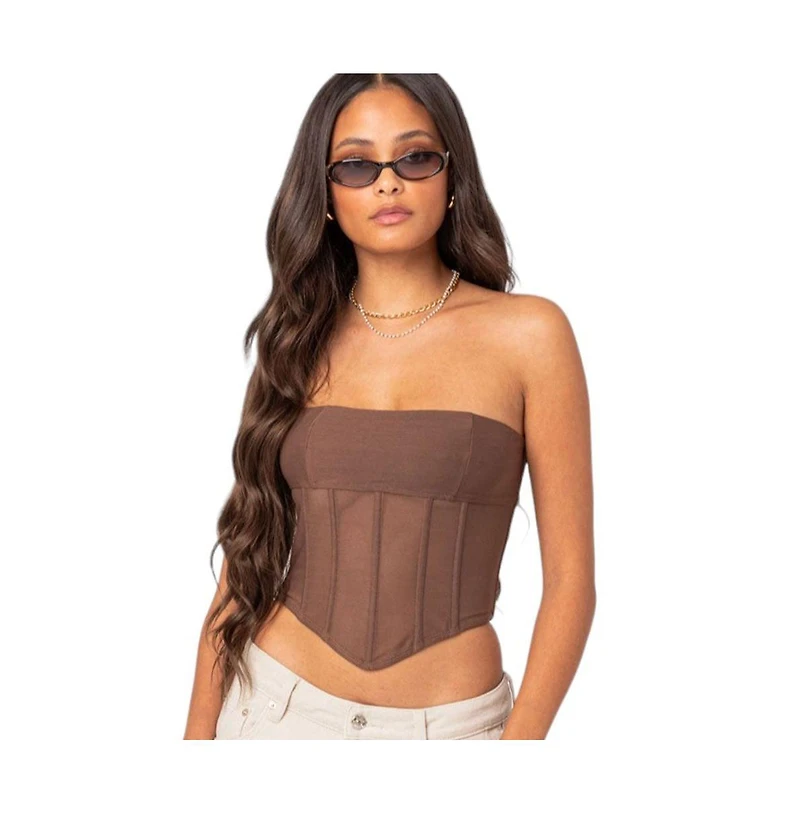 Women's Evangeline Sheer Mesh Corset Top
