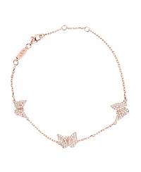 Suzy Levian Sterling Silver Cubic Zirconia Butterfly Station Bracelet