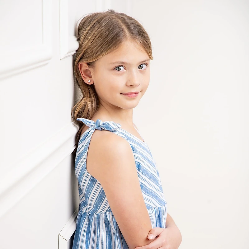 Hope & Henry Toddler Girls Sleeveless Bow Shoulder Swing Dress