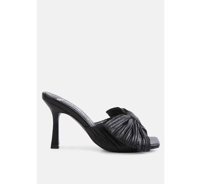 Womens Wonderbuz High Heeled Bow Slider Sandals
