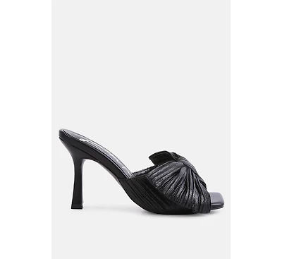 Womens Wonderbuz High Heeled Bow Slider Sandals