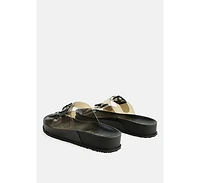 Womens Minata Platform Buckled Slide Sandals
