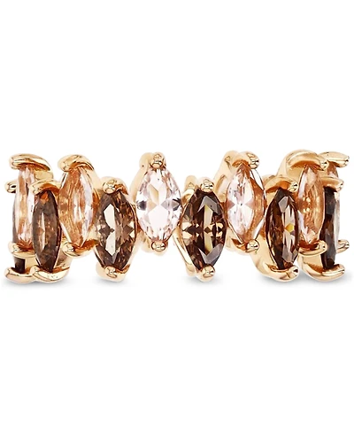 Simulated Morganite Nano (2-3/8 ct. t.w.) & Cubic Zirconia Marquise Eternity Band 14k Rose Gold-Plated Sterling Silver