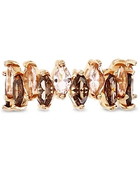 Simulated Morganite Nano (2-3/8 ct. t.w.) & Cubic Zirconia Marquise Eternity Band 14k Rose Gold-Plated Sterling Silver