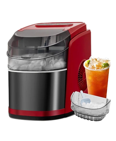 Countertop Ice Maker 26.5lbs/Day with Self-Cleaning Function and Flip Lid-Red