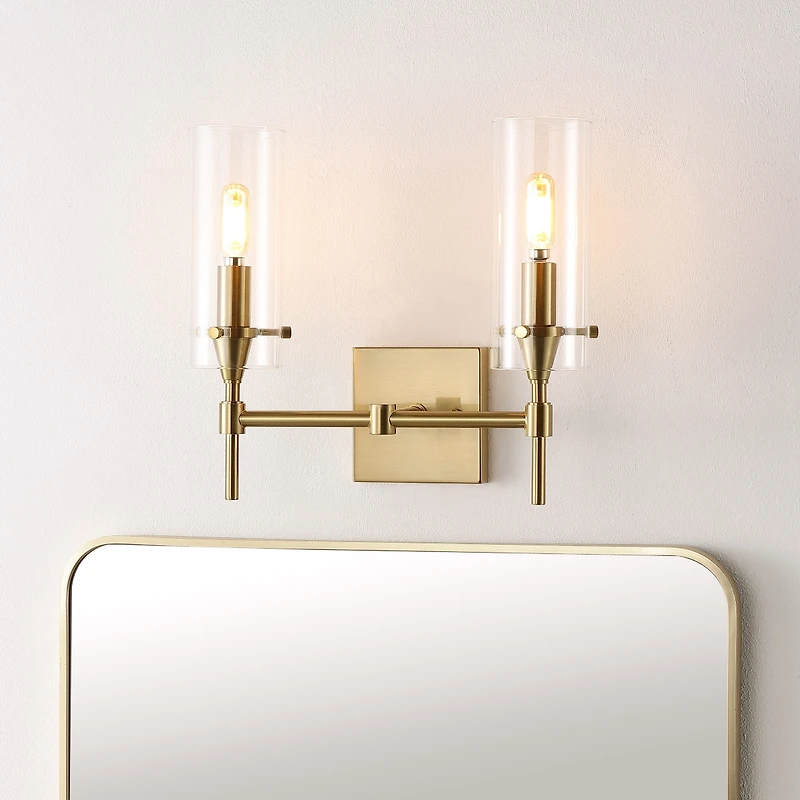 Jonathan Y Cato Bohemian Farmhouse Iron/Glass Led Vanity