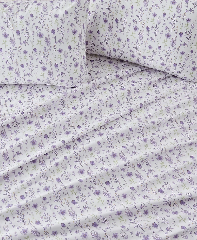 Premium Comforts Floral Printed Microfiber 4-Pc. Sheet Set, Queen