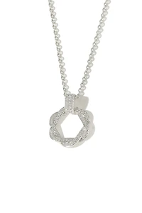 Ysabel Pave Eternity Twist Hoop Pendant Necklace