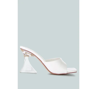 Womens Sweet16 Clear Spool Heel Sandals