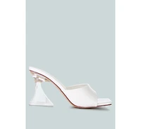 Womens Sweet16 Clear Spool Heel Sandals