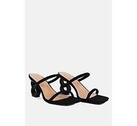 Womens Downtown Double Strap Fantasy Heel Sandals