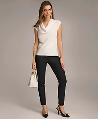 Donna Karan New York Women's Cowl-Neck Cap-Sleeve Top