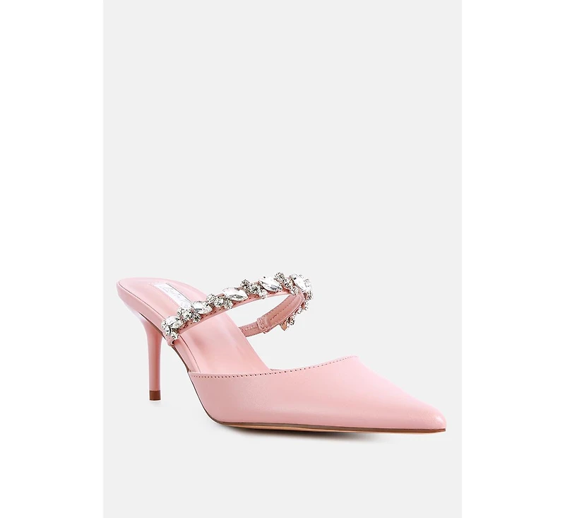 Women Star Secret Diamante Embellished Mules
