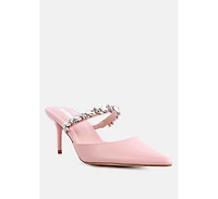 Women Star Secret Diamante Embellished Mules