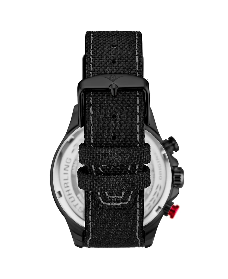 Stuhrling Model 4029 Men's Japan Quartz Chronograph, Leather Strap Watch