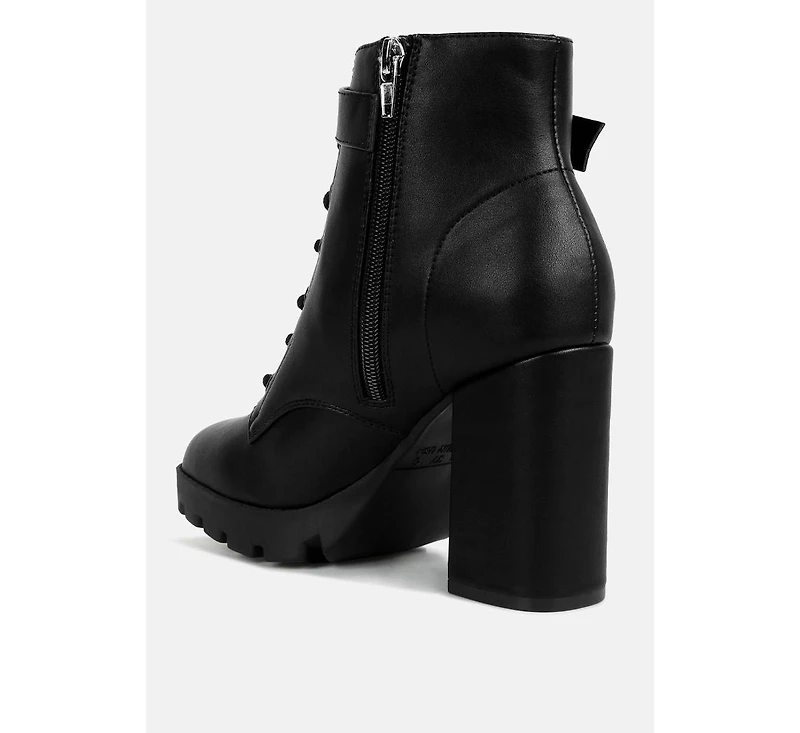 Womens grahams faux leather lace up boots