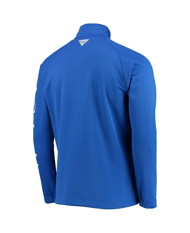 Men's Columbia Royal Kentucky Wildcats Terminal Tackle Fleece Raglan Omni-Shade Quarter-Zip Jacket