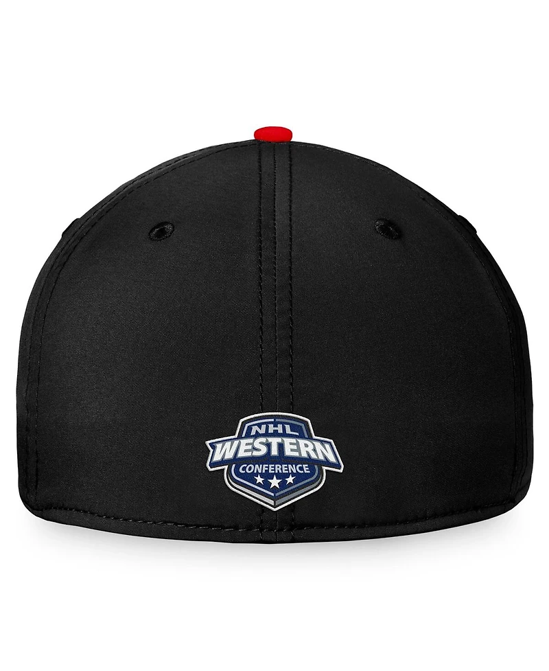Men's Fanatics Black, Red Chicago Blackhawks Fundamental 2-Tone Flex Hat