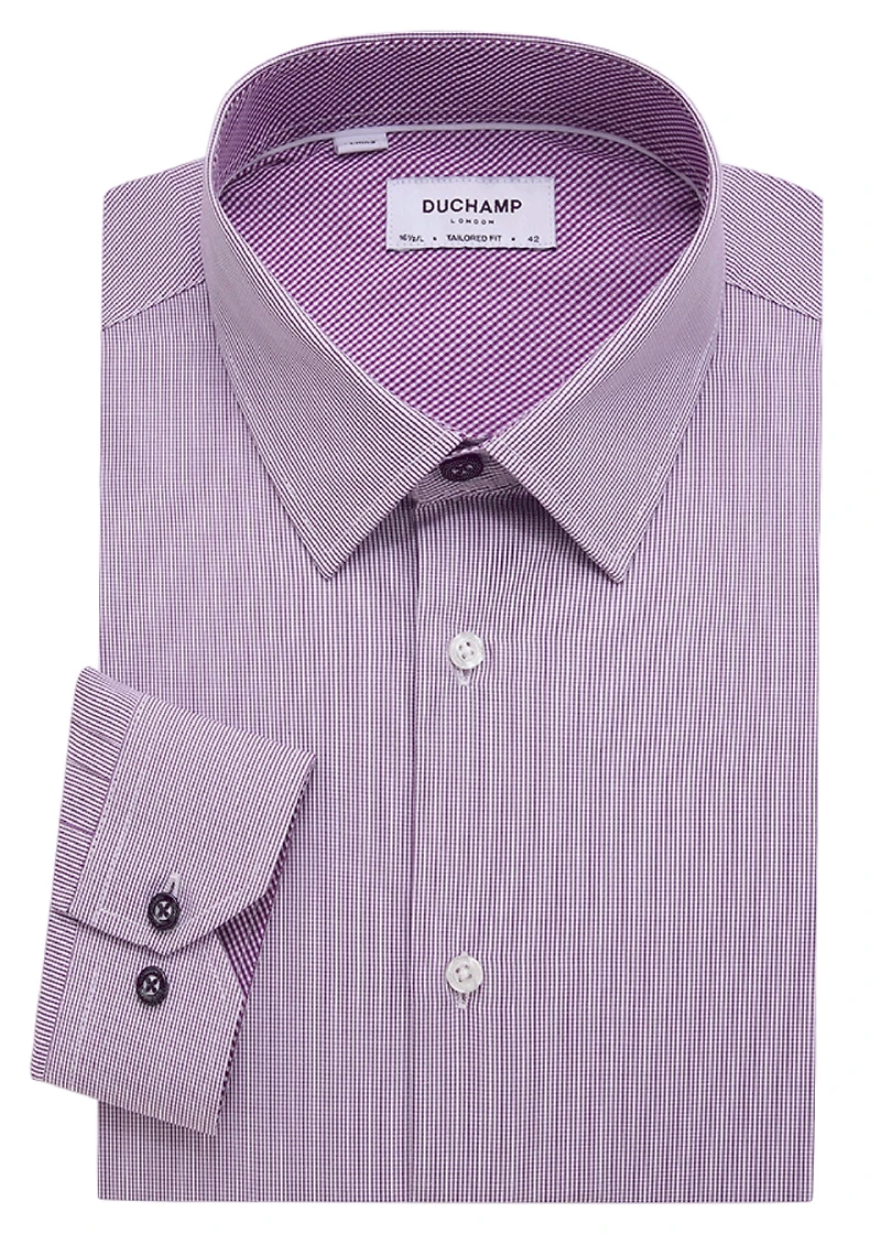Duchamp London Men's Micro Gingham Dress Shirt