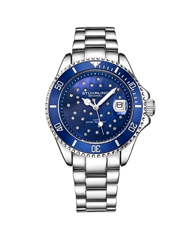 Stuhrling StarSea 3977 Women s Fashion Watch – Quartz Movement, 39mm Case, Mop Dial with Crystal Accents, 100M Water Resistance