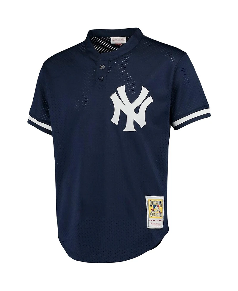 Men's Mitchell & Ness Mariano Rivera Navy New York Yankees Cooperstown Collection Big and Tall Mesh Batting Practice Jersey
