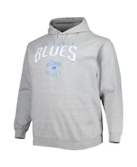 Men's Fanatics Heather Gray St. Louis Blues Special Edition 2.0 Big and Tall Wordmark Pullover Hoodie