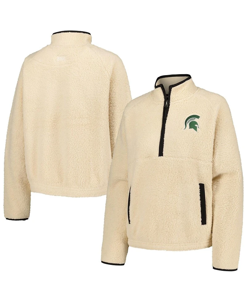 Women's Natural Michigan State Spartans Everest Half-Zip Sweatshirt