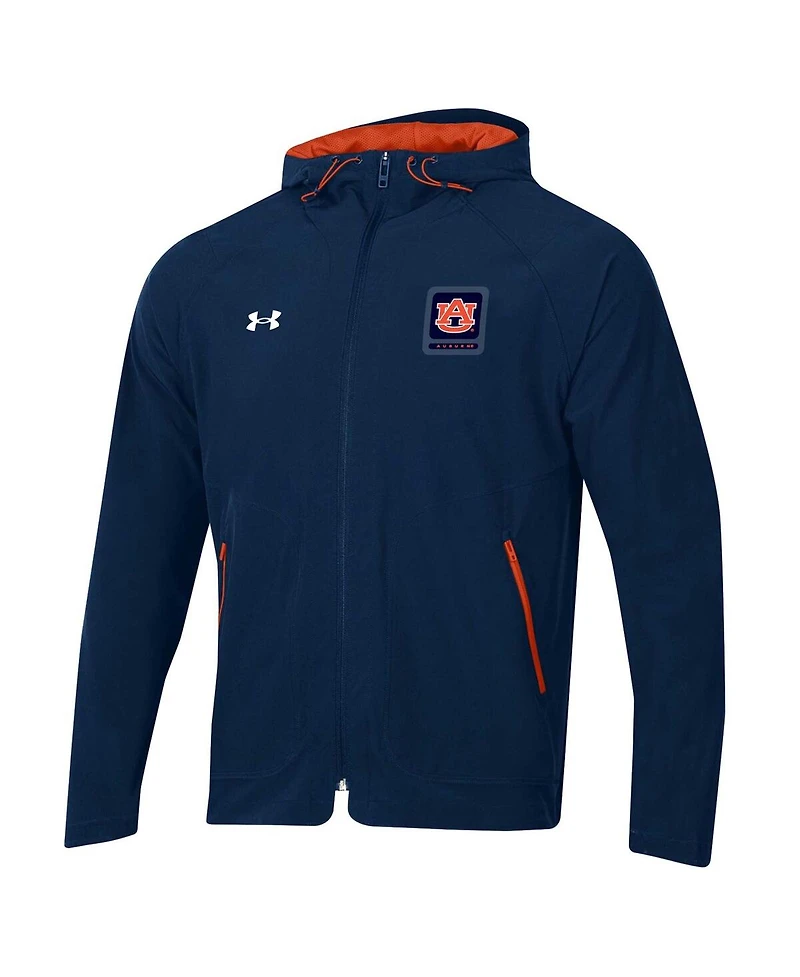 Men's Under Armour Navy Auburn Tigers Unstoppable Raglan Full-Zip Jacket