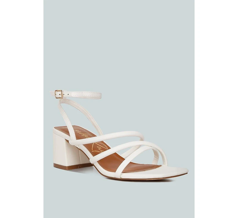 right pose faux leather block heel sandals