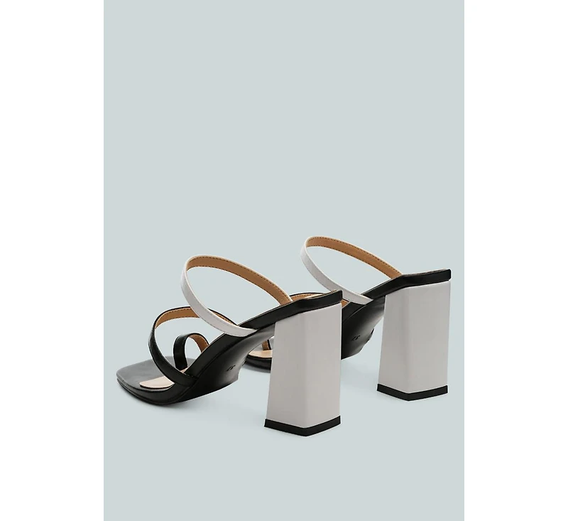 Womens Marve Contrast Strap Block Heel Sandals