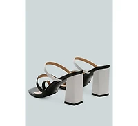Womens Marve Contrast Strap Block Heel Sandals