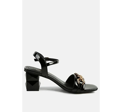 Illusion Metal Chain Link Fantasy Heel Sandals