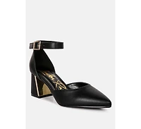 Myla Faux Leather Metallic Sling Heeled Sandals Women