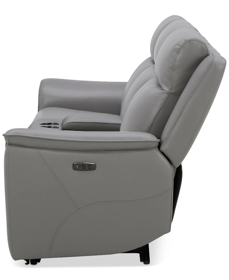 Addyson 77" 3-Pc. Leather Sofa with 2 Zero Gravity Recliners Power Headrests & 1 Console, Created for Macy's
