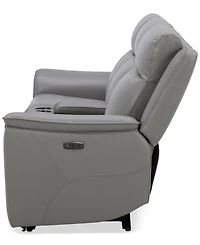 Addyson 77" 3-Pc. Leather Sofa with 2 Zero Gravity Recliners Power Headrests & 1 Console, Created for Macy's
