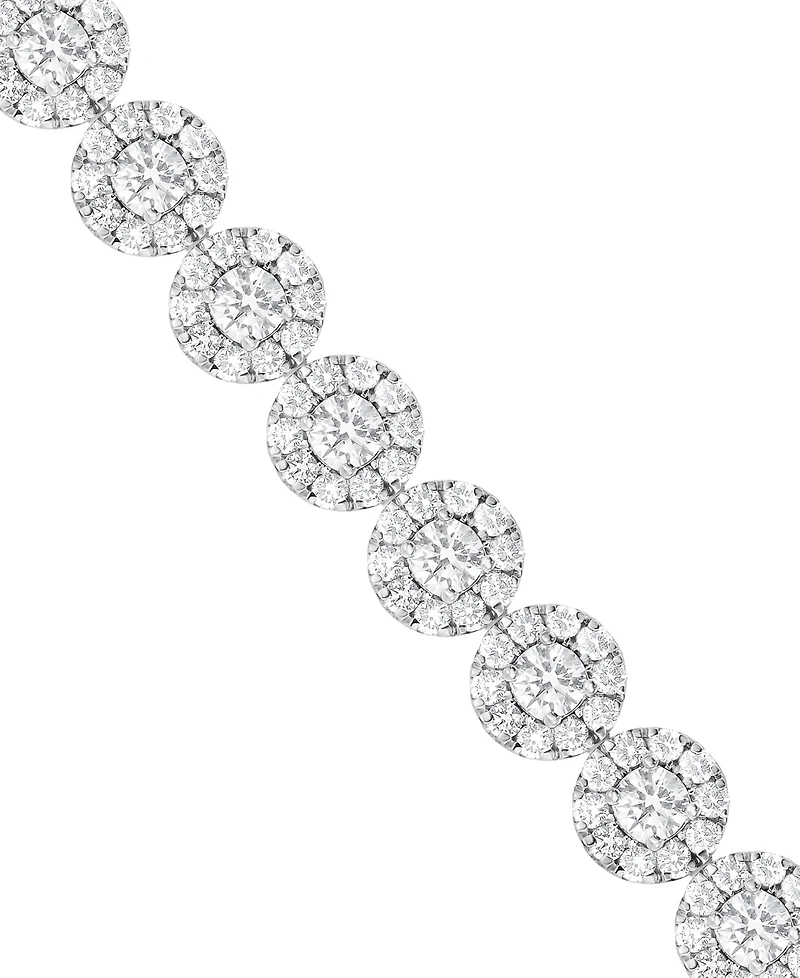 Diamond Halo Tennis Bracelet (7 ct. t.w.) in 14k White Gold