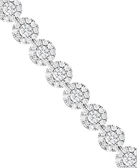 Diamond Halo Tennis Bracelet (7 ct. t.w.) in 14k White Gold