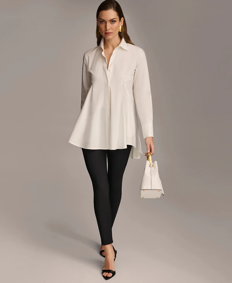 Donna Karan New York Women's A-Line Button Down Poplin Tunic