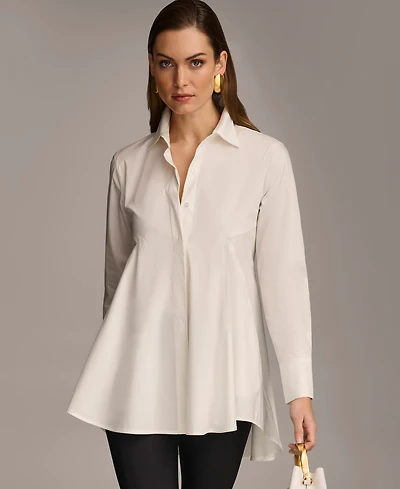 Donna Karan New York Women's A-Line Button Down Poplin Tunic