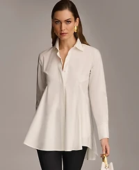 Donna Karan New York Women's A-Line Button Down Poplin Tunic