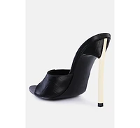 Women's Bottoms Up Strappy Slip On Stiletto Heel Sandals